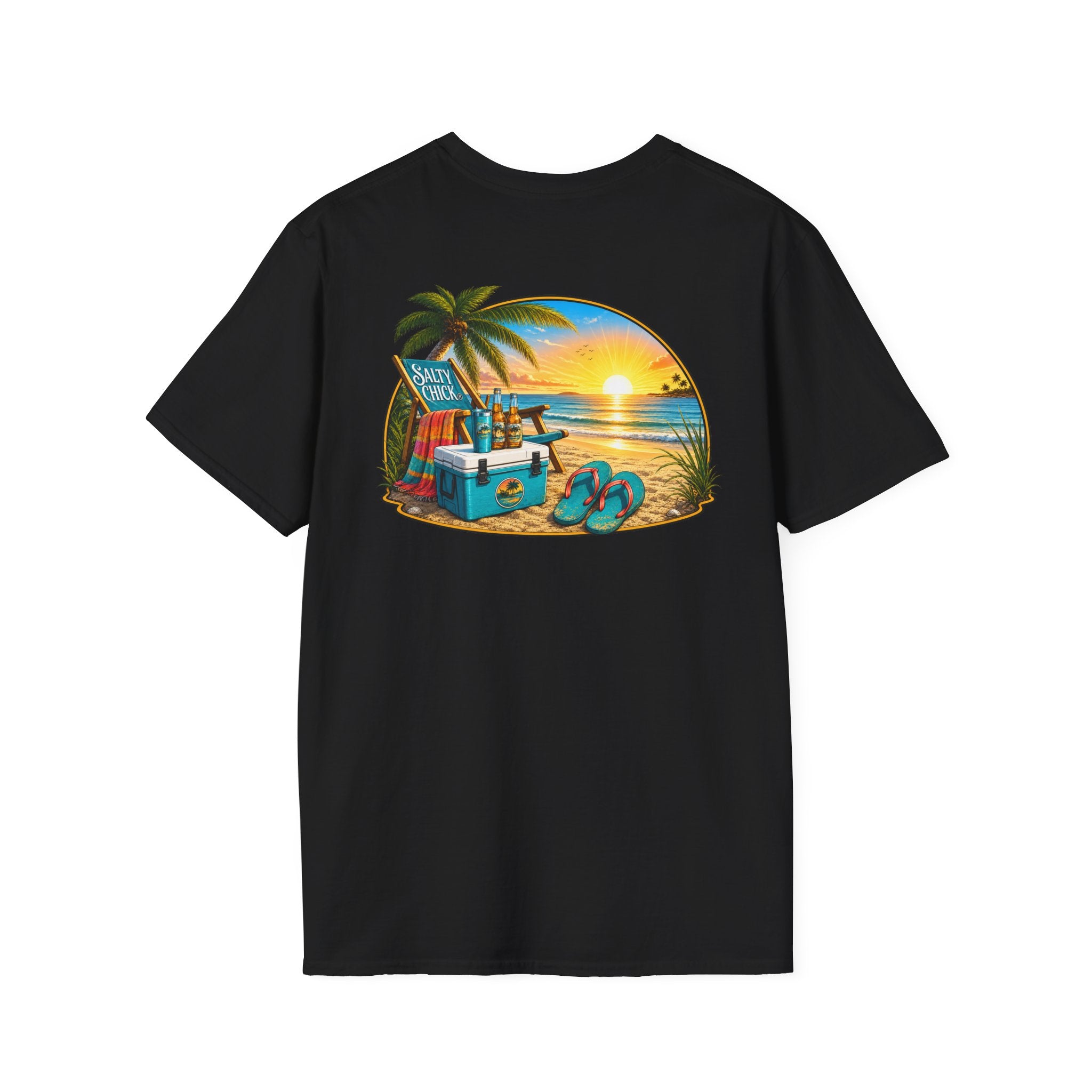 Cotton Tee- Beach Chair on Ocean