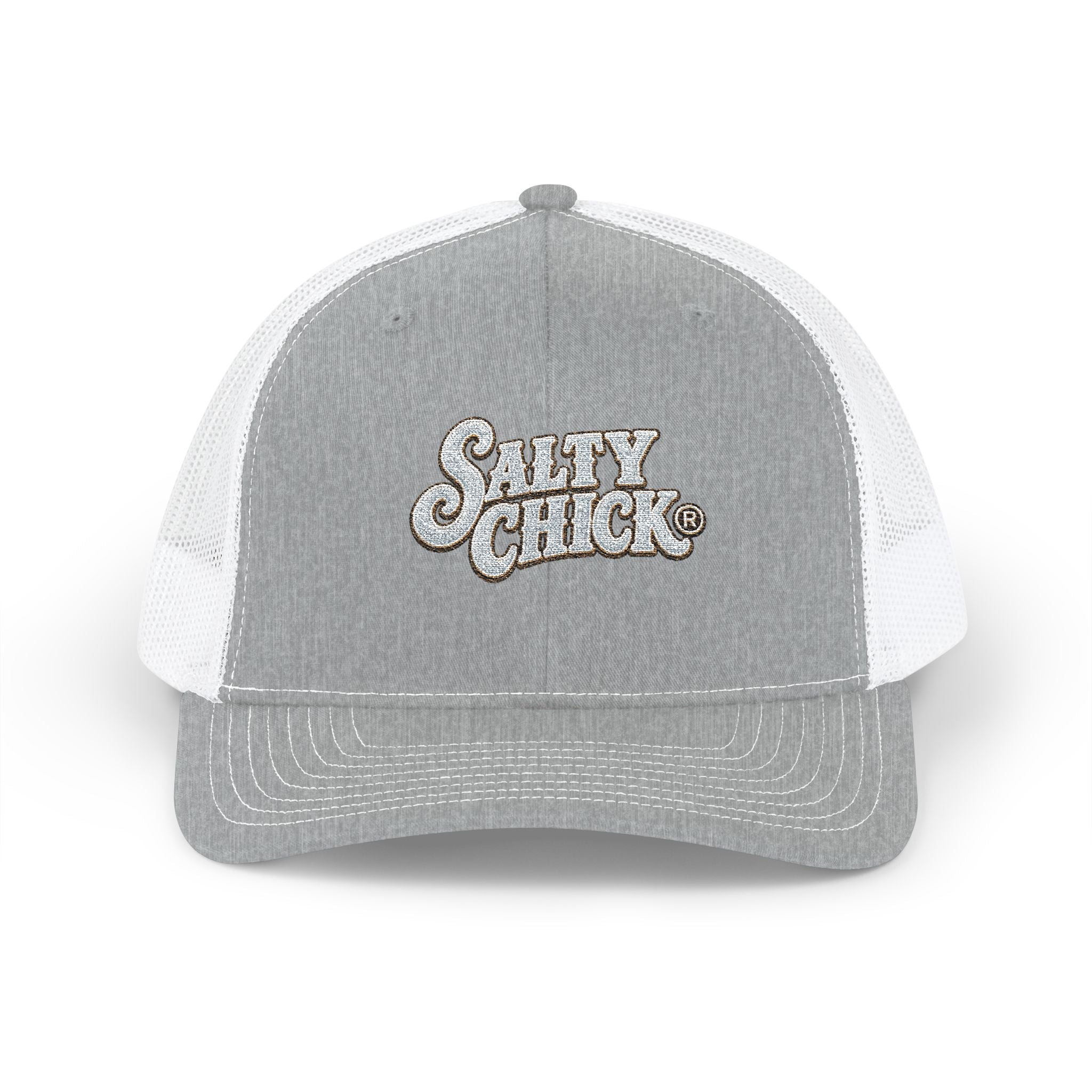 Trucker Snapback Hat-Salty Chick lettering