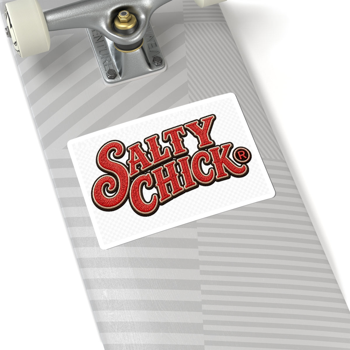 Cut Stick Sticker- Red Salty Chick lettering