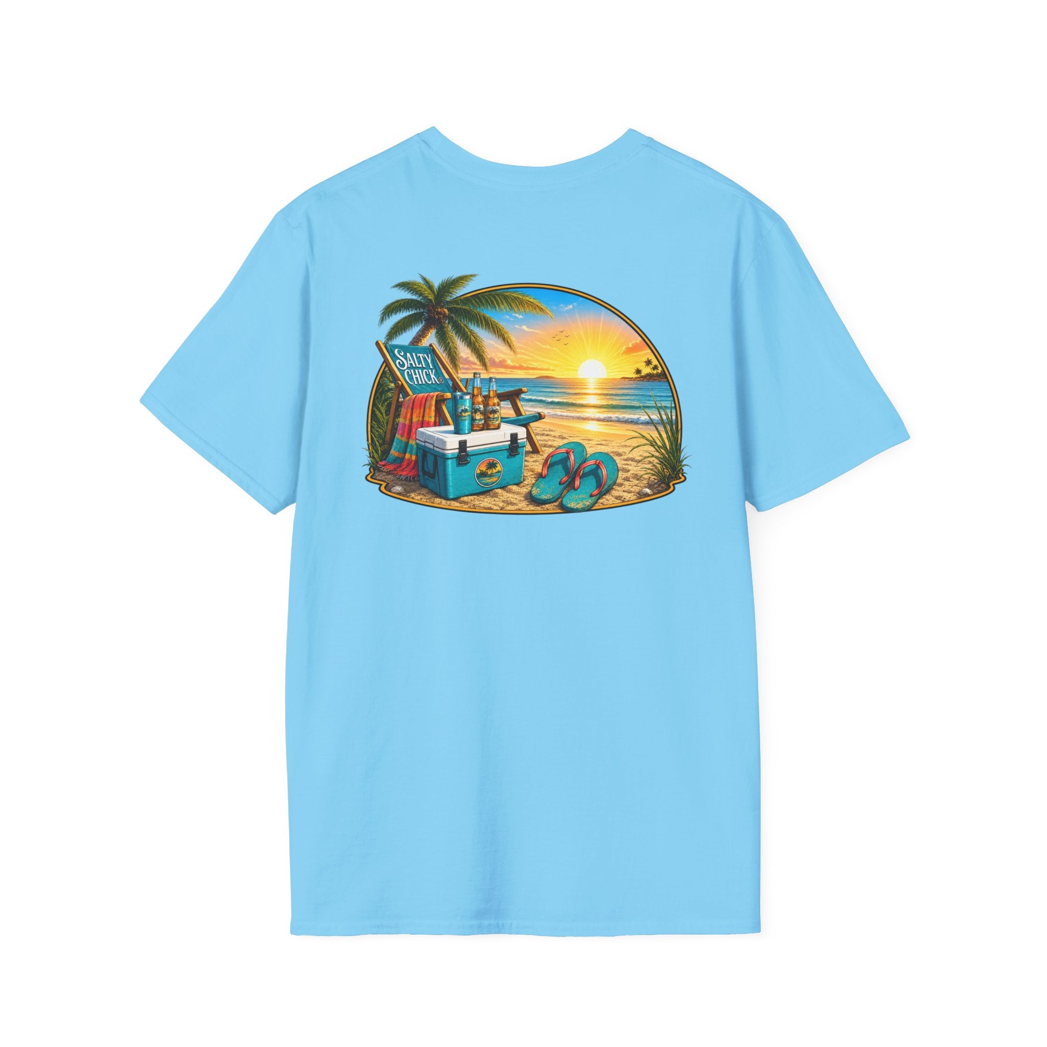 Cotton Tee- Beach Chair on Ocean
