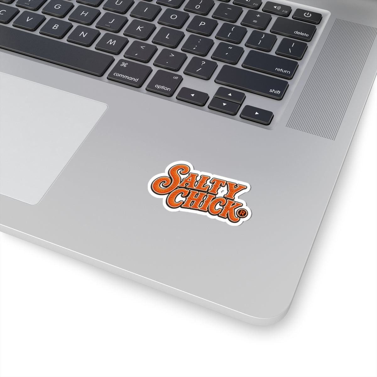 Cut Stick Sticker- Orange Salty Chick lettering