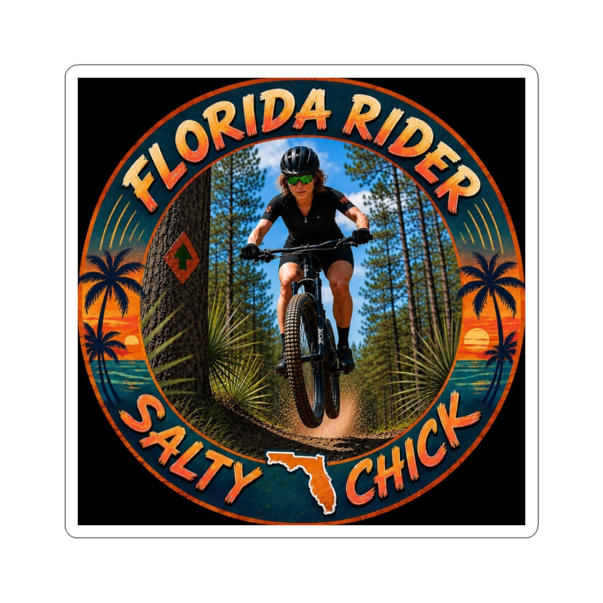 Cut Stick Sticker- Mountain biker