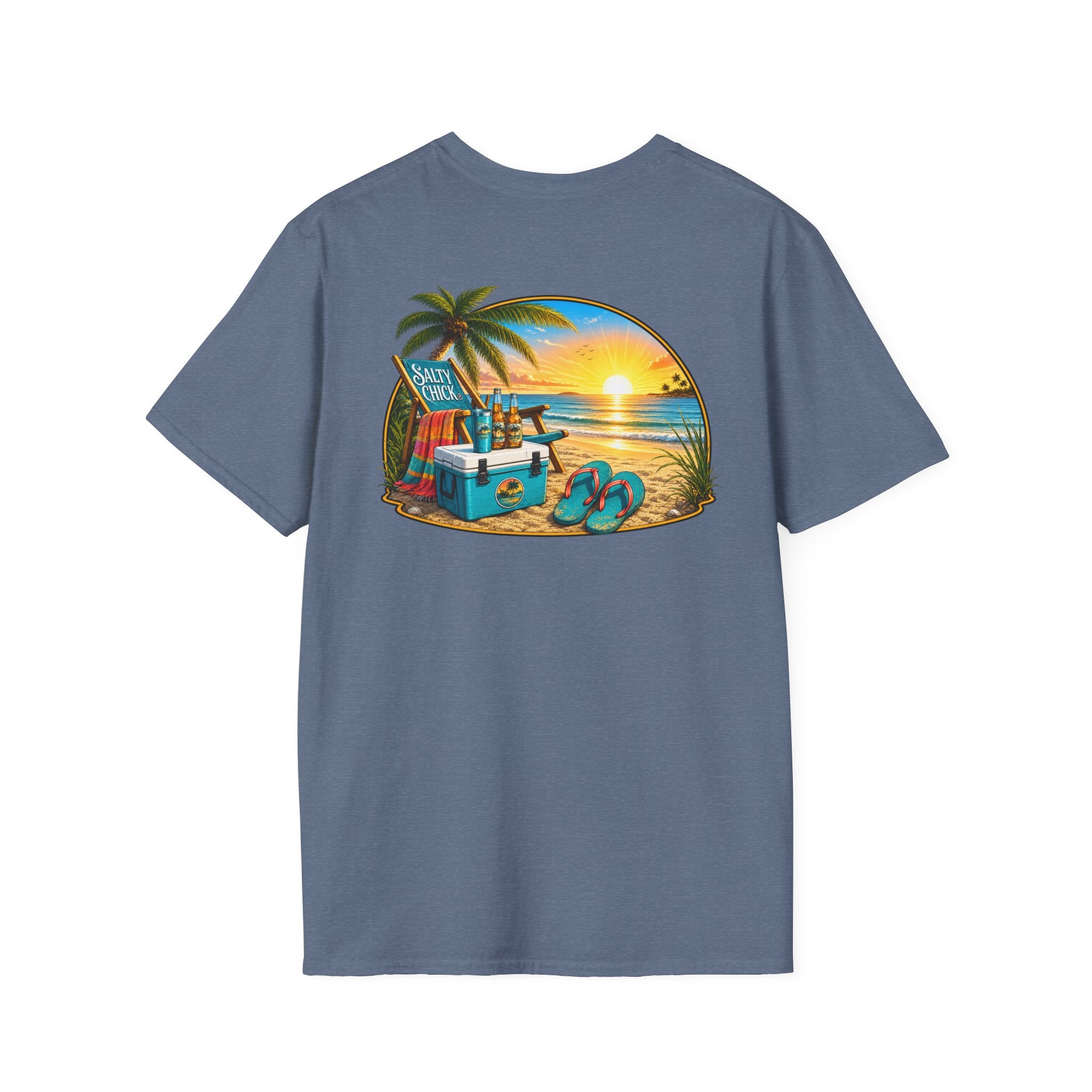 Cotton Tee- Beach Chair on Ocean