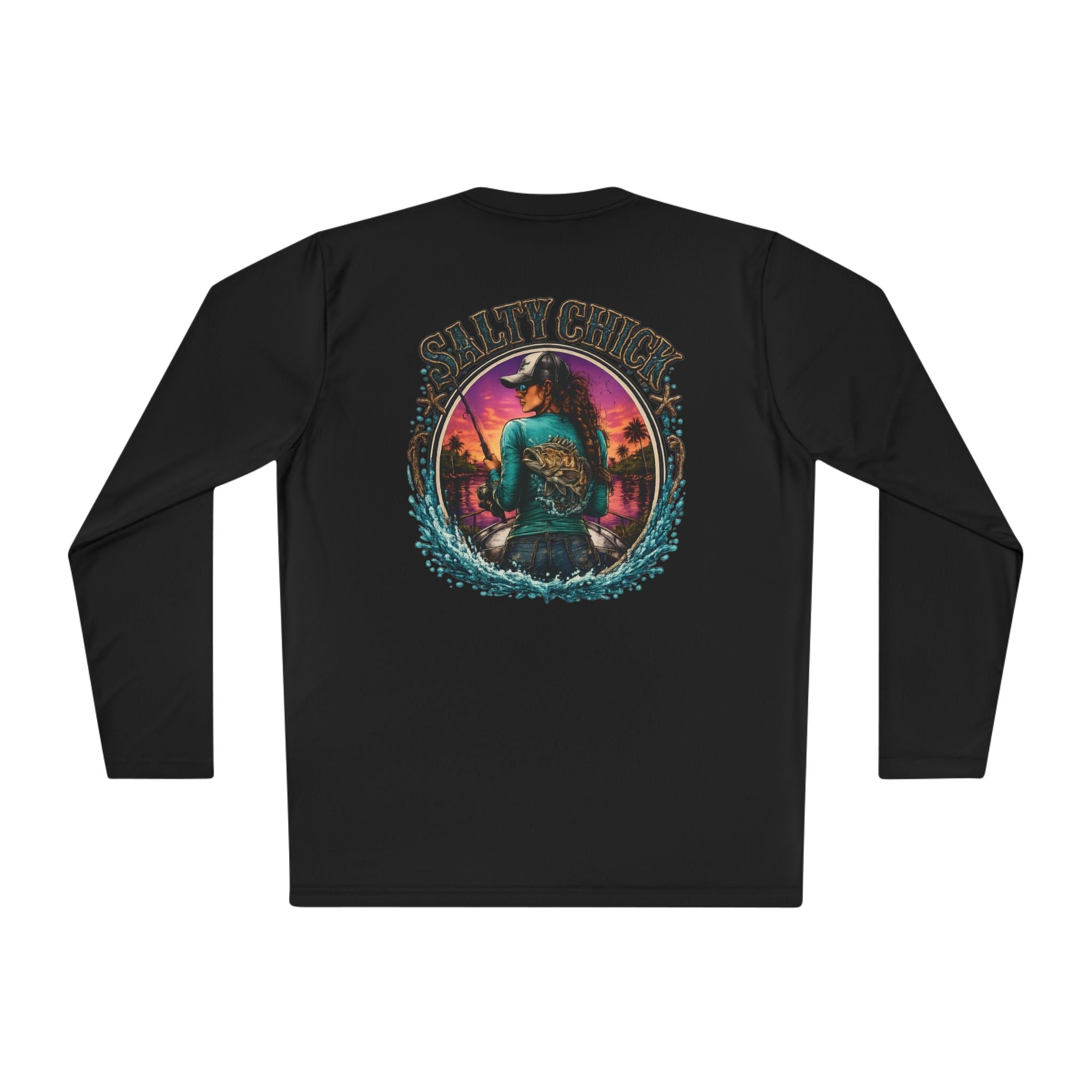 Unisex Moisture Wicking Long Sleeve Tee —Fishing