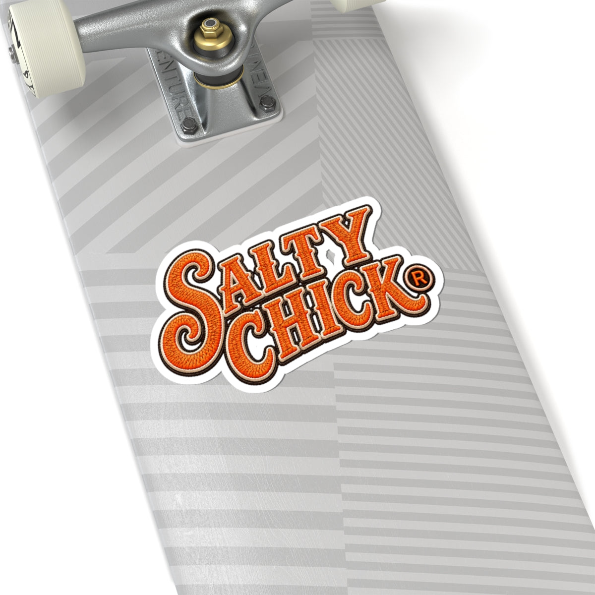 Cut Stick Sticker- Orange Salty Chick lettering