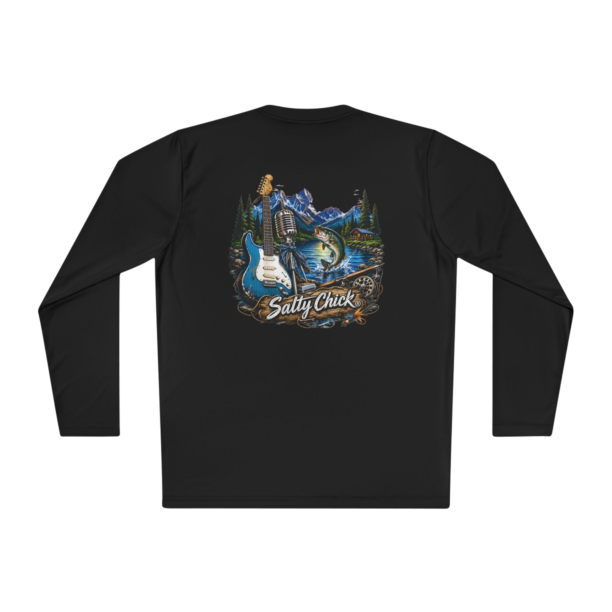 Unisex Moisture Wicking Long Sleeve- Guitar, mic, fishing
