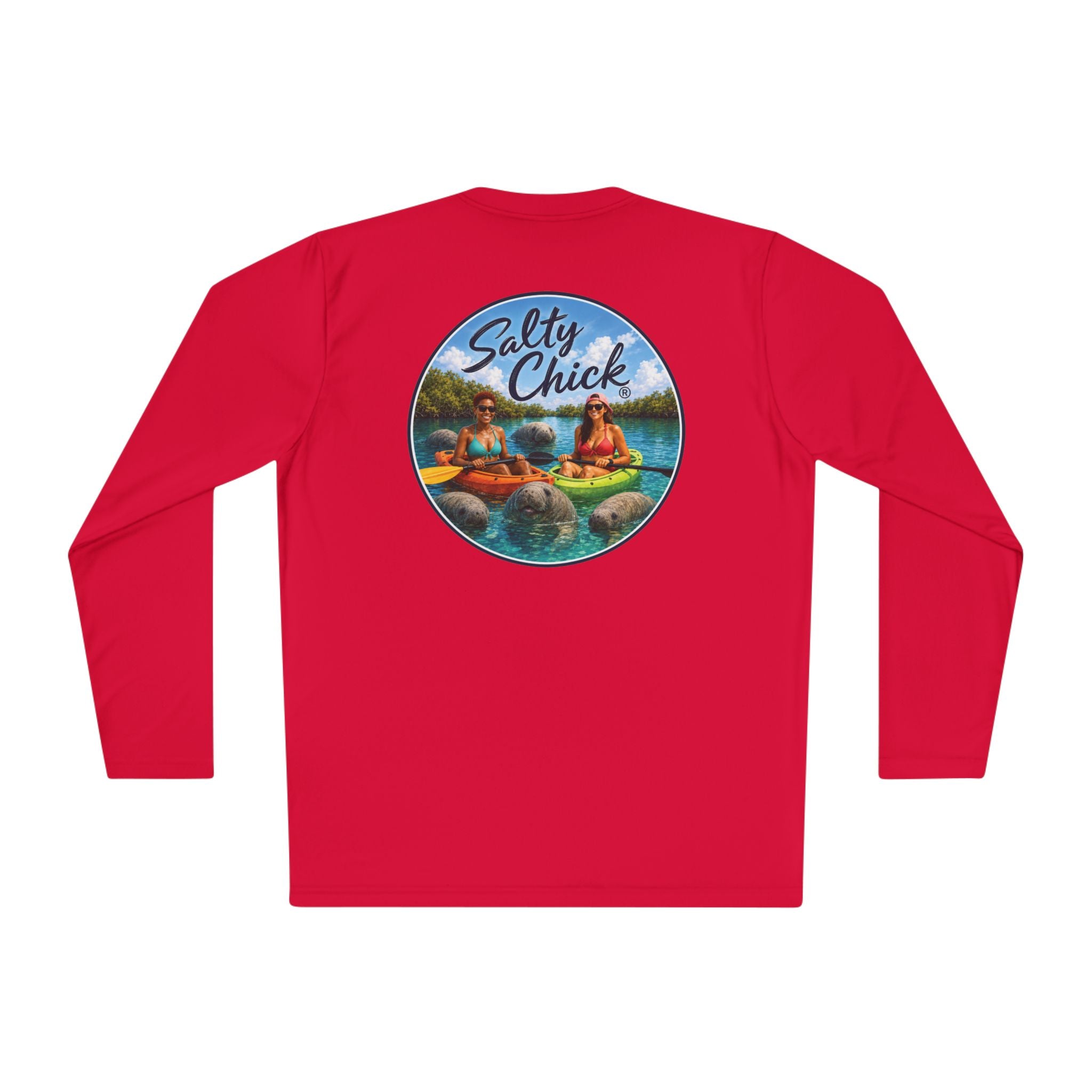 Unisex Moisture Wicking Long Sleeve- Kayakers with Manatees