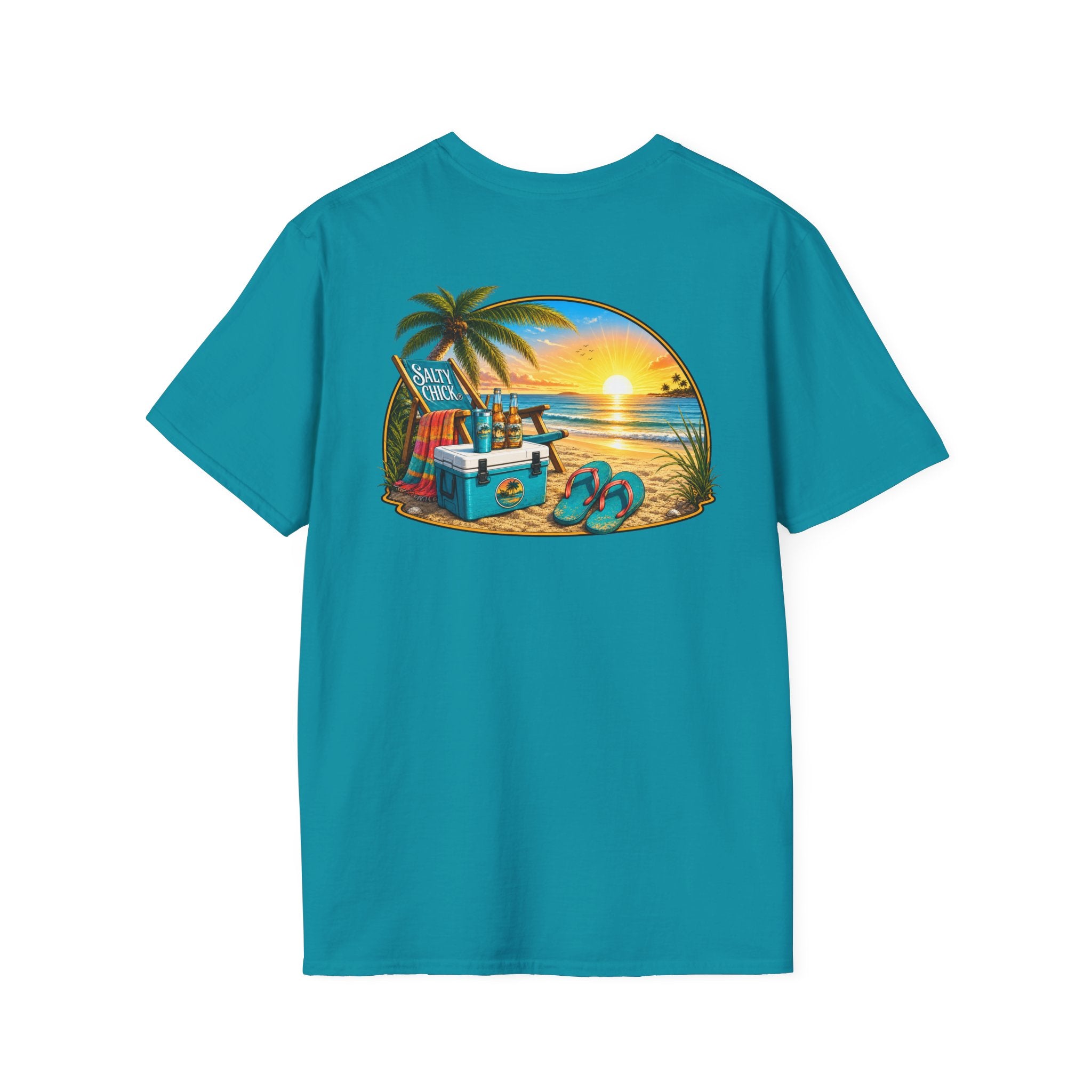 Cotton Tee- Beach Chair on Ocean