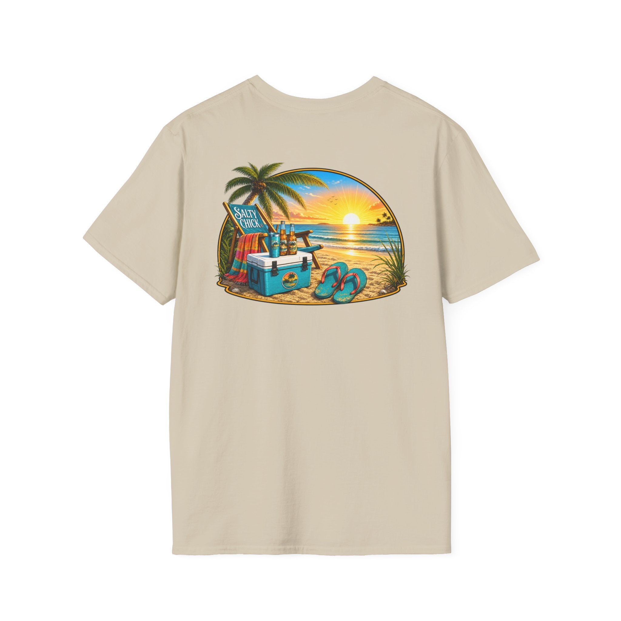 Cotton Tee- Beach Chair on Ocean