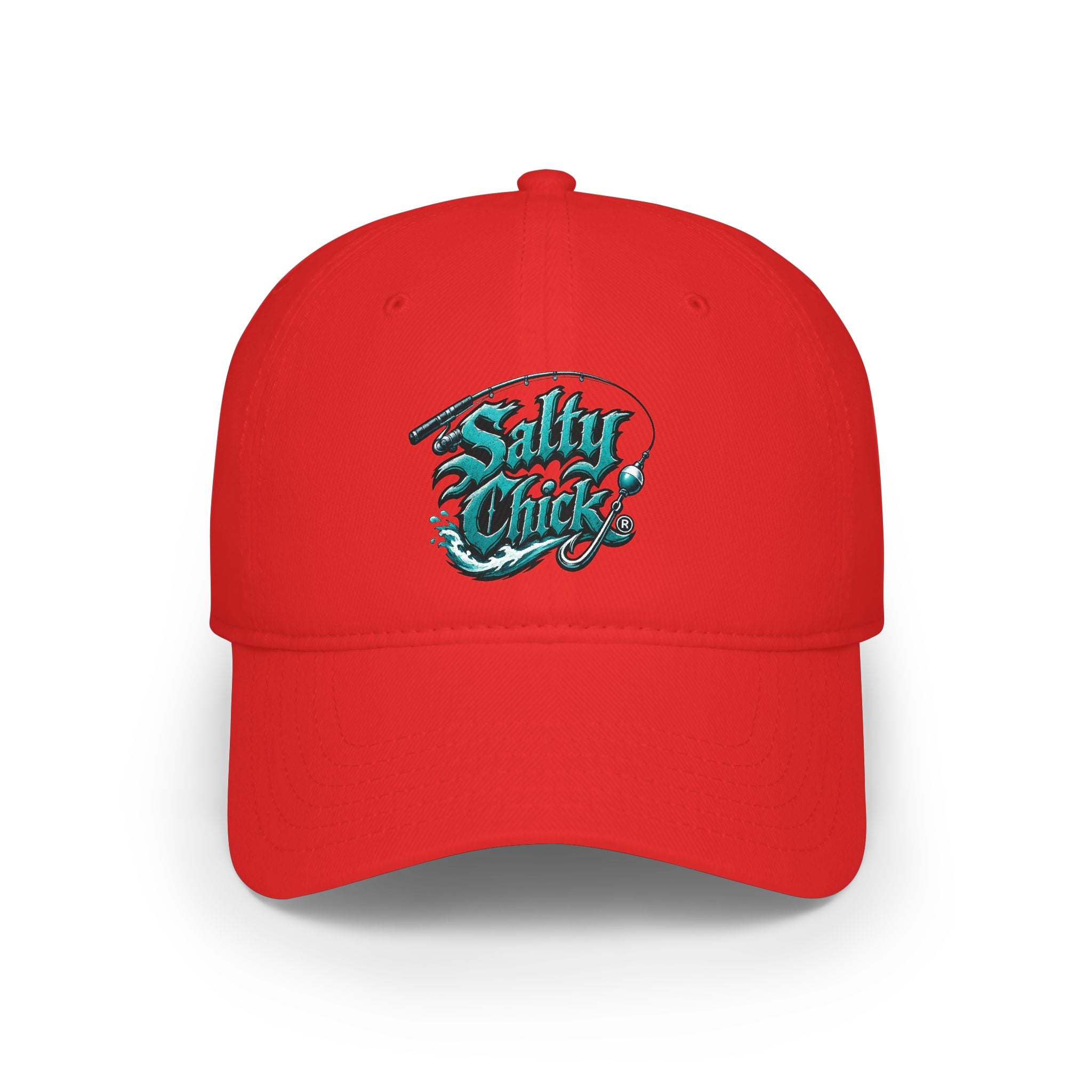 Low Profile Baseball Cap, embroidered Fishing logo