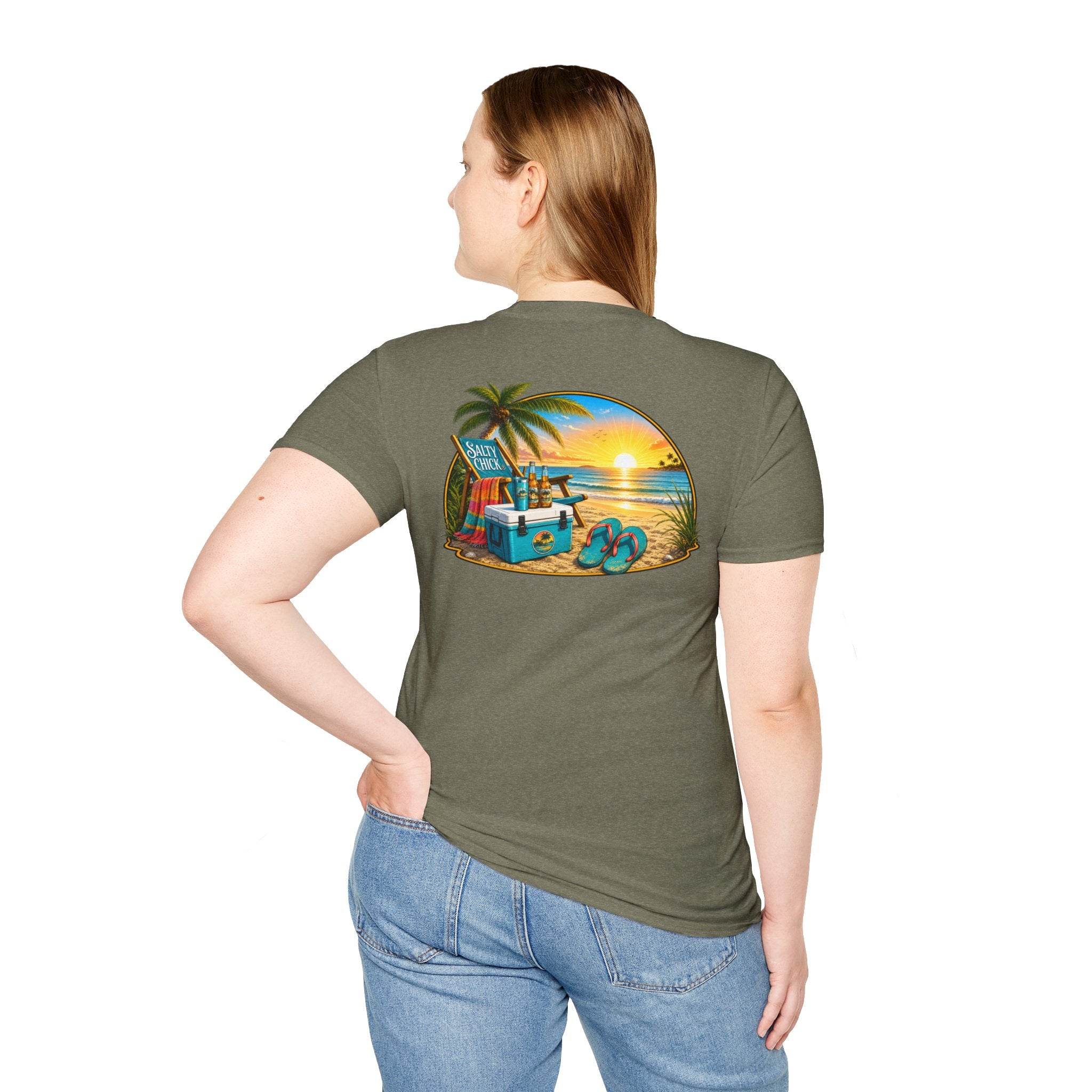Cotton Tee- Beach Chair on Ocean