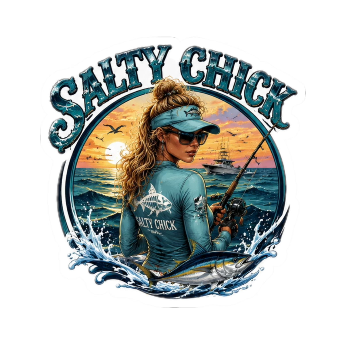 Cut Stick Sticker- Fishing