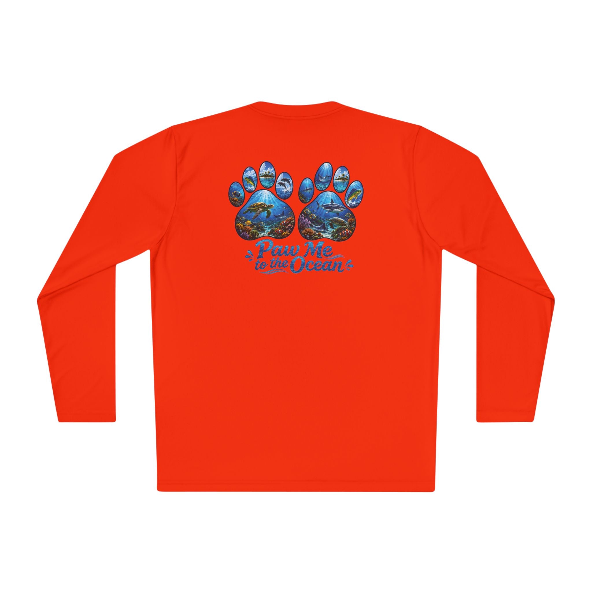 Unisex Moisture Wicking Long Sleeve- Paw me to the Ocean