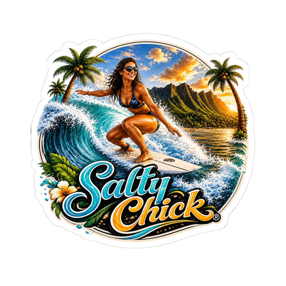 Cut Stick Sticker- Surfing