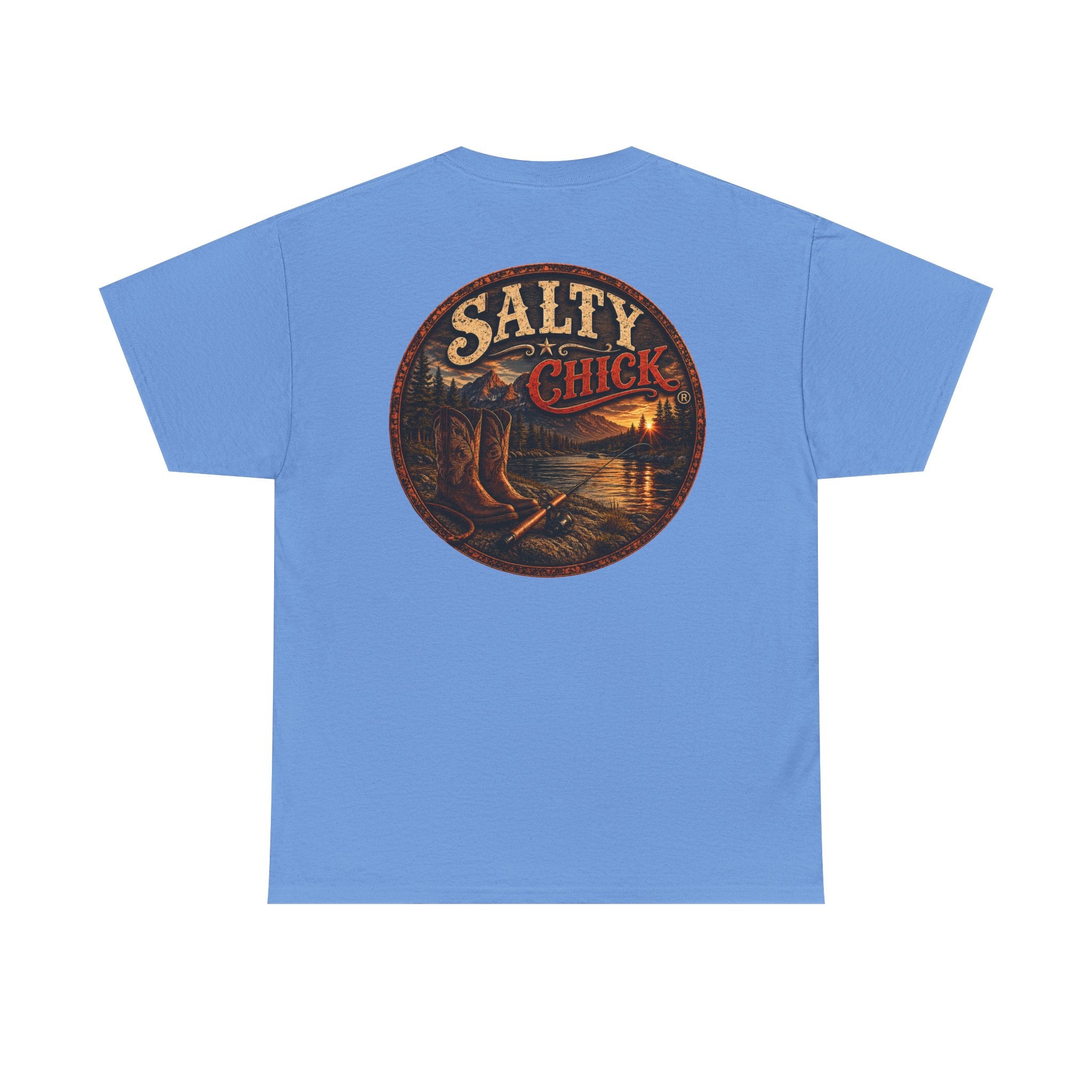 Cotton T-shirt-Boots/Fishing Pole