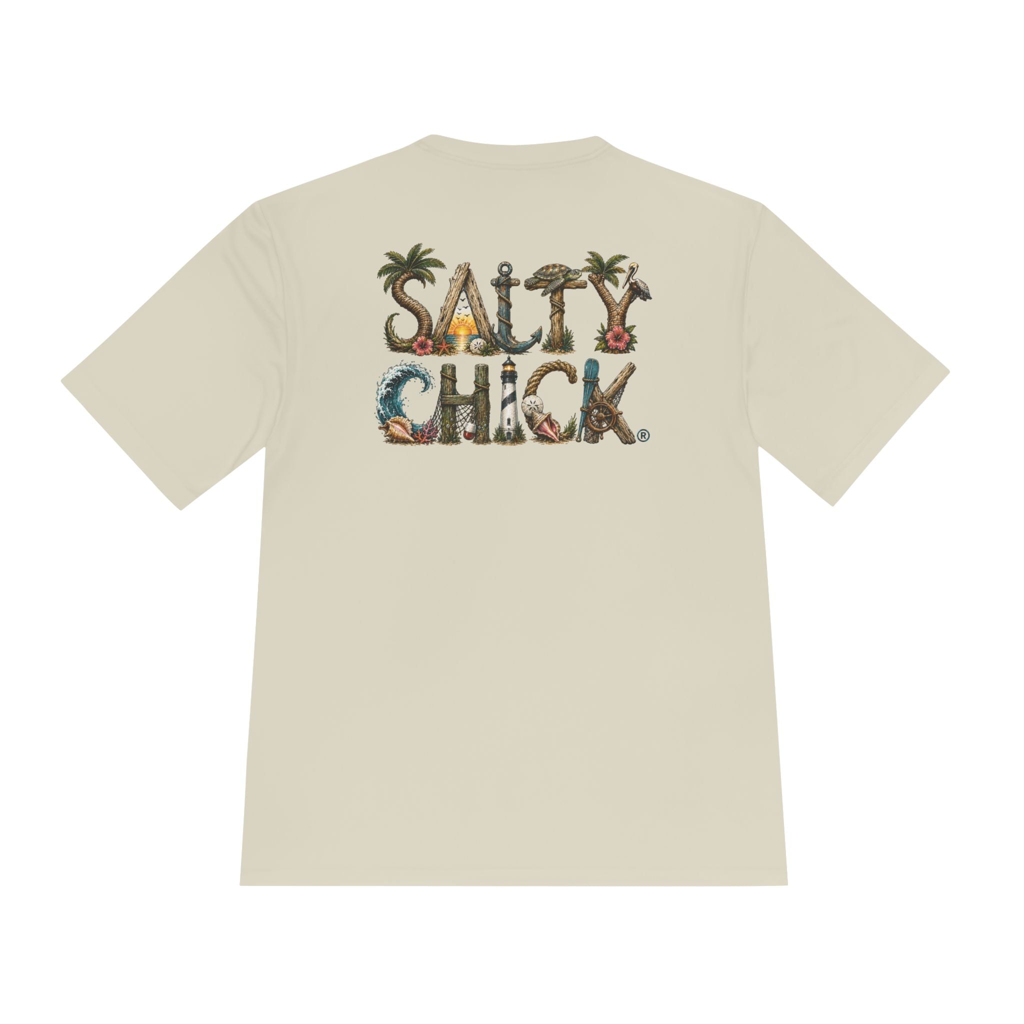 Moisture Wicking short sleeve-Unique Salty Chick Lettering