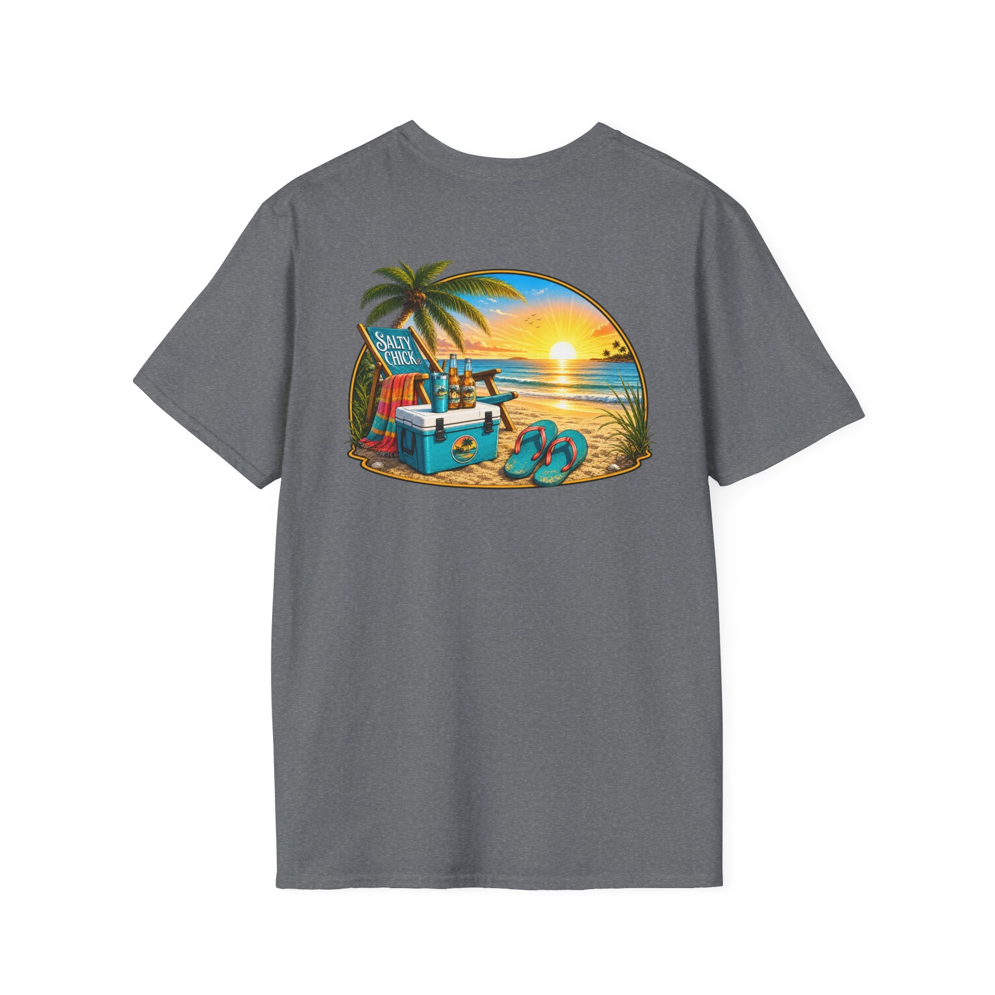 Cotton Tee- Beach Chair on Ocean