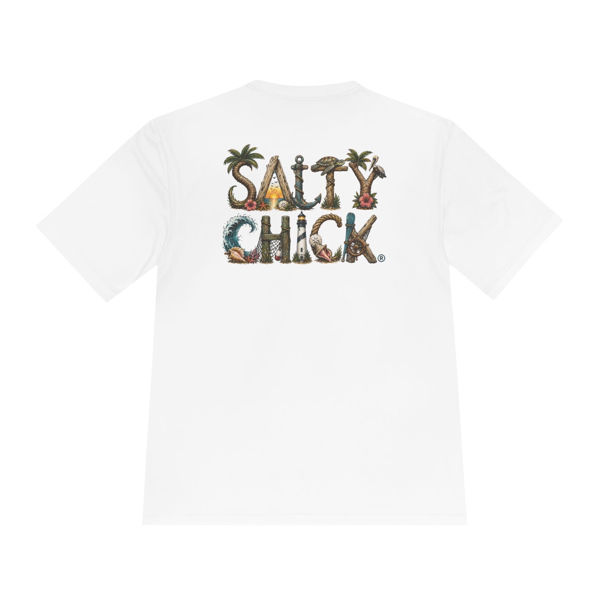 Moisture Wicking short sleeve-Unique Salty Chick Lettering