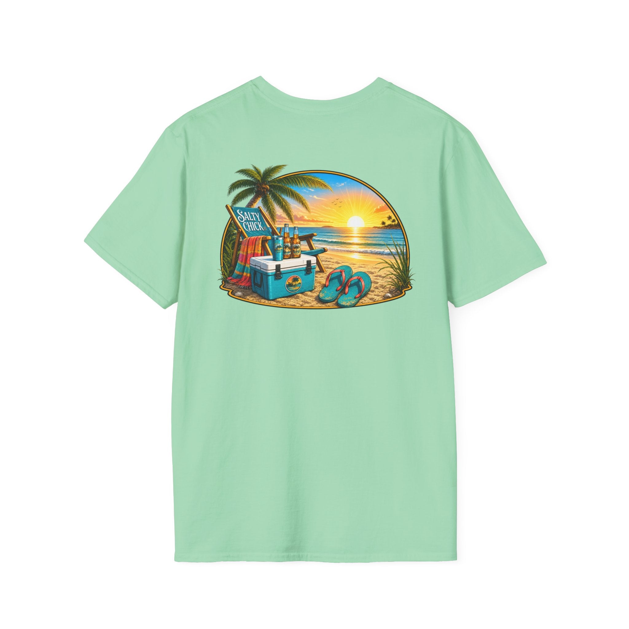 Cotton Tee- Beach Chair on Ocean