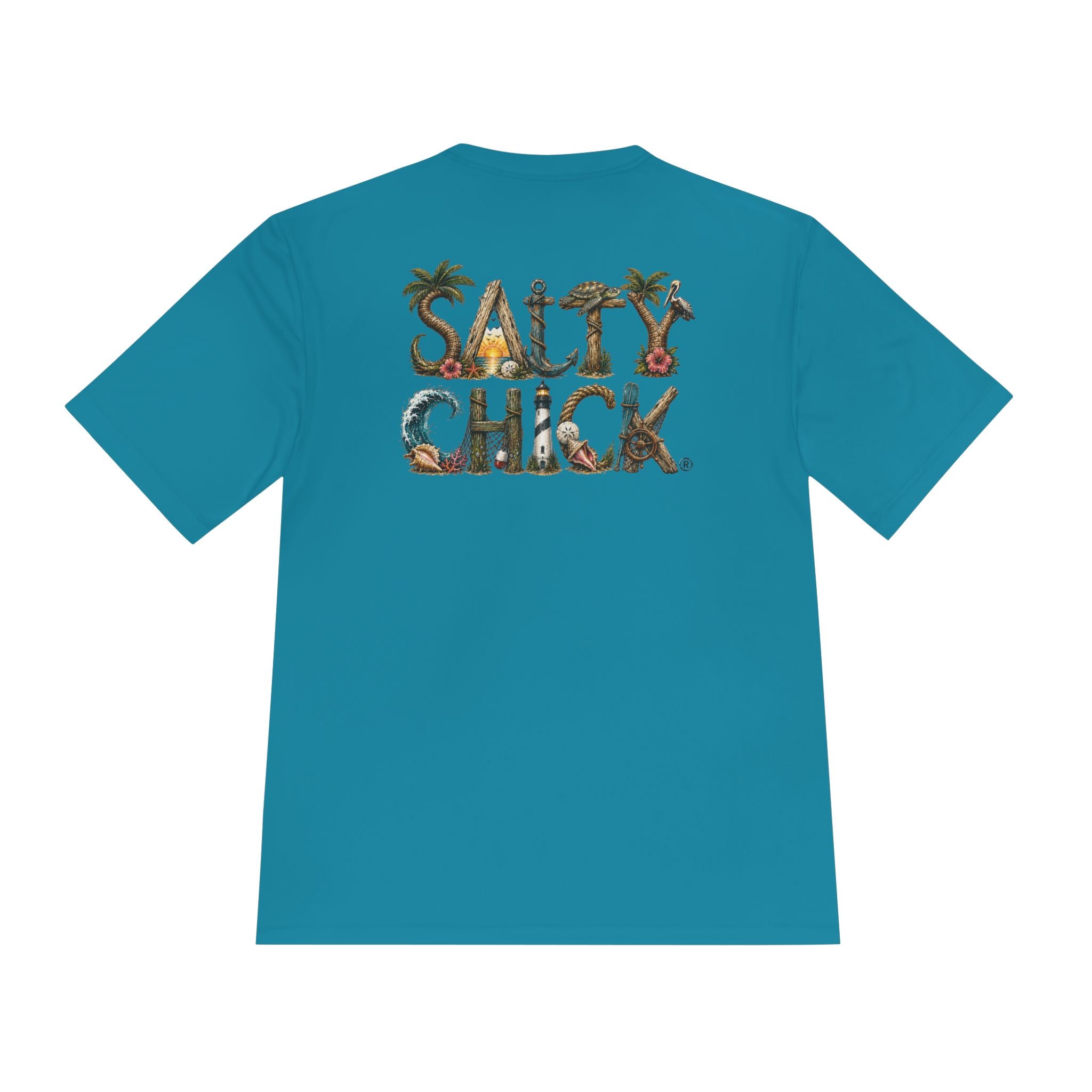 Moisture Wicking short sleeve-Unique Salty Chick Lettering