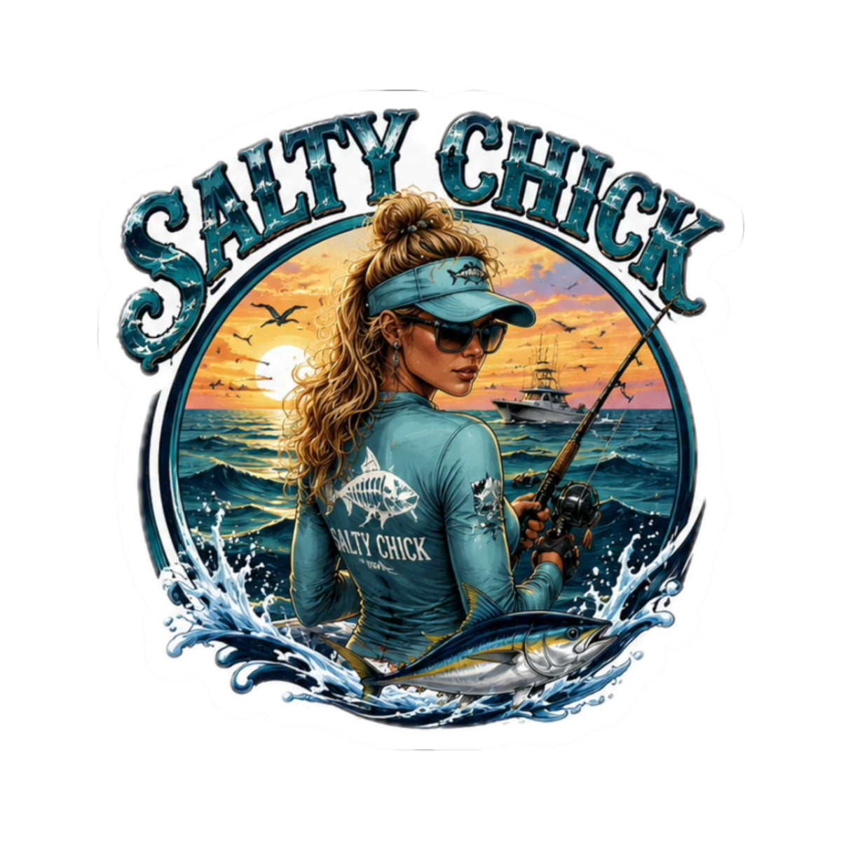 Cut Stick Sticker- Fishing