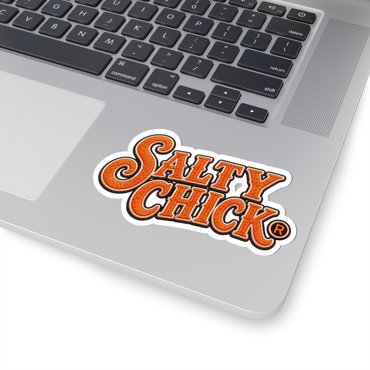 Cut Stick Sticker- Orange Salty Chick lettering