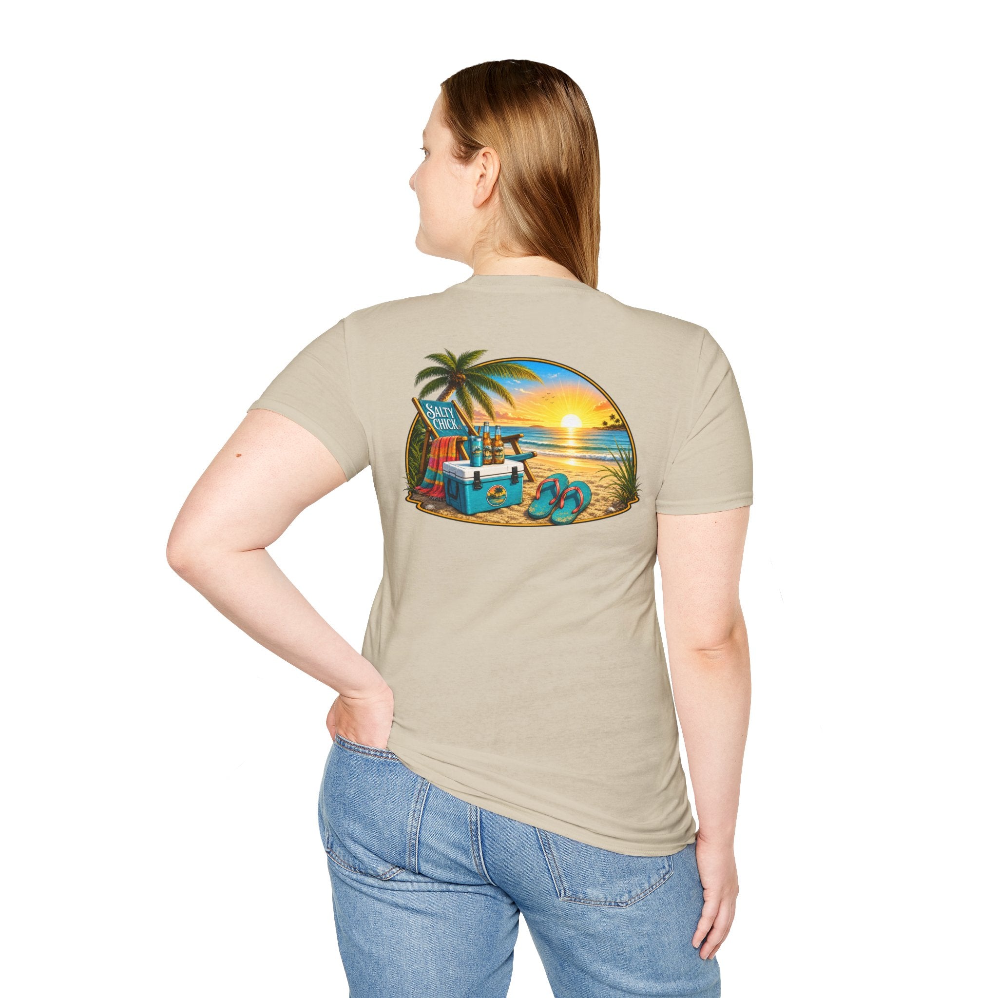 Cotton Tee- Beach Chair on Ocean