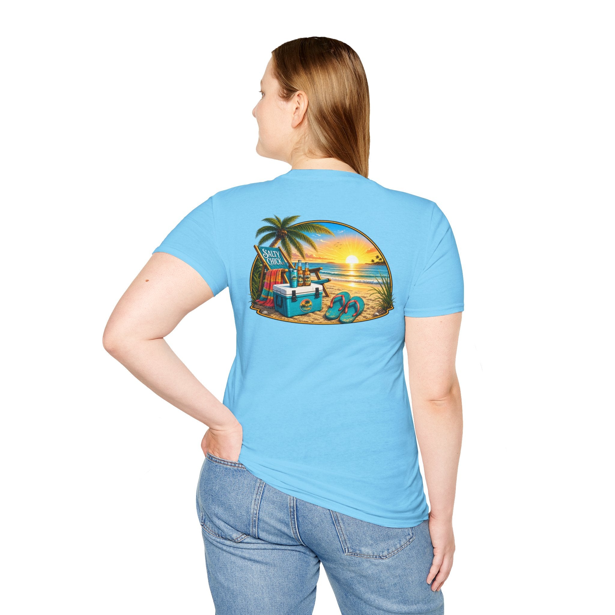 Cotton Tee- Beach Chair on Ocean