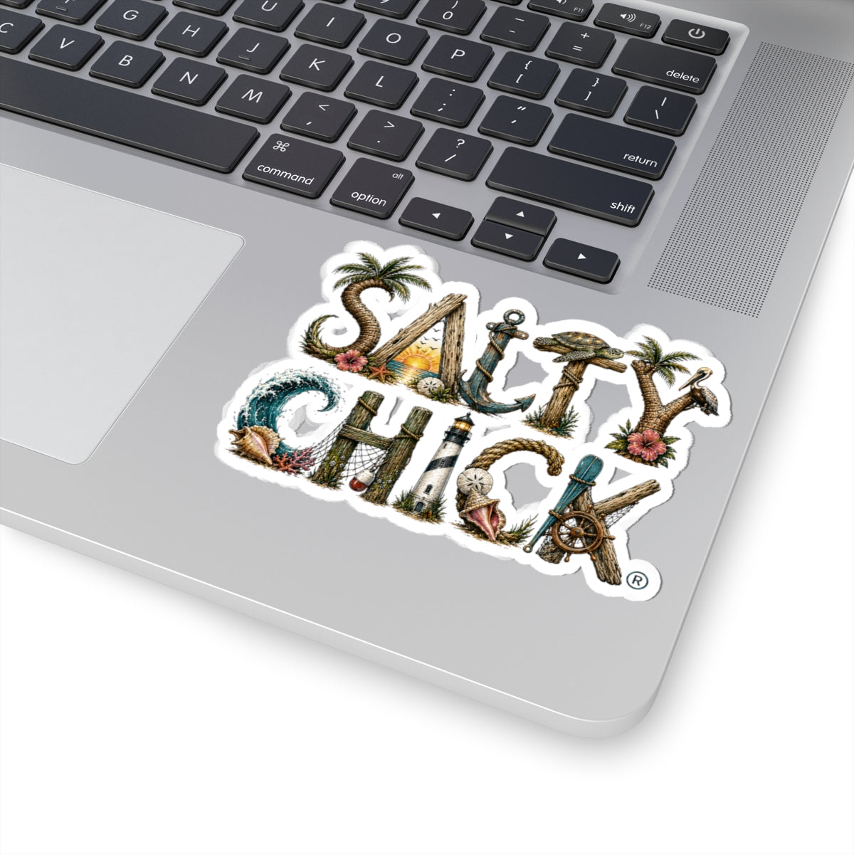 Cut Stick Sticker- unique Salty Chick lettering
