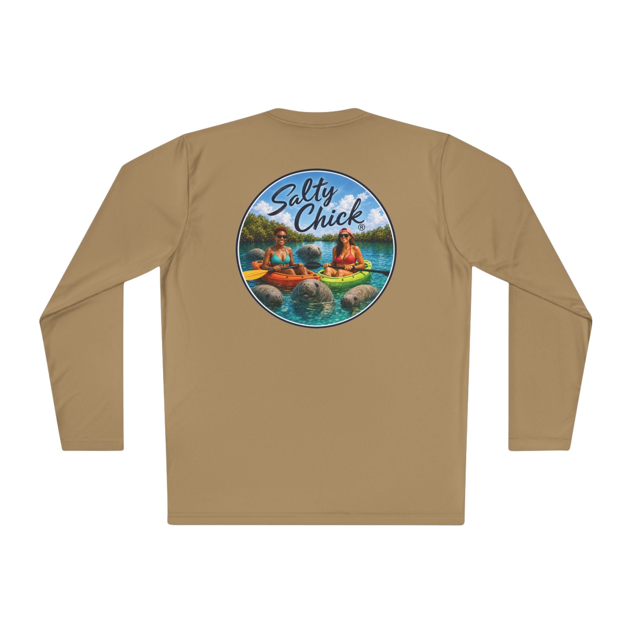 Unisex Moisture Wicking Long Sleeve- Kayakers with Manatees