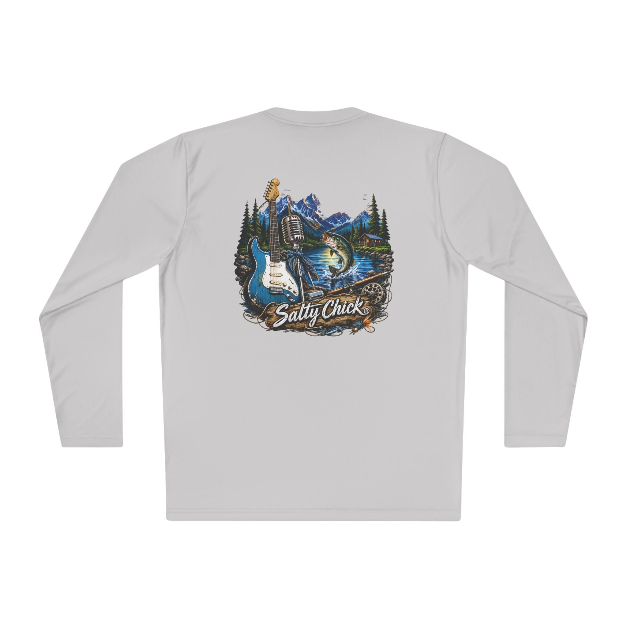 Unisex Moisture Wicking Long Sleeve- Guitar, mic, fishing