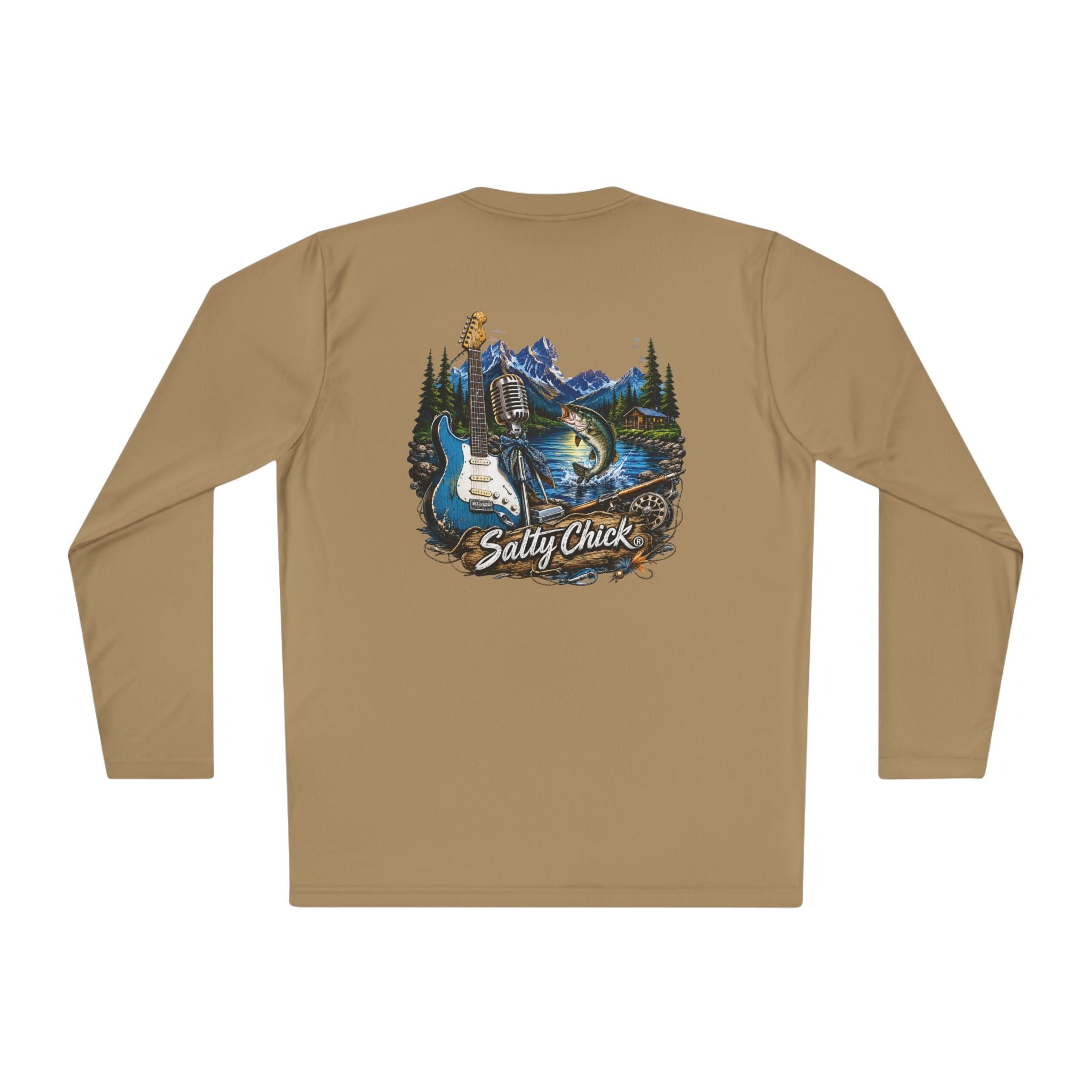 Unisex Moisture Wicking Long Sleeve- Guitar, mic, fishing