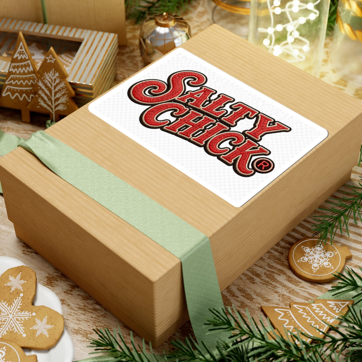 Cut Stick Sticker- Red Salty Chick lettering