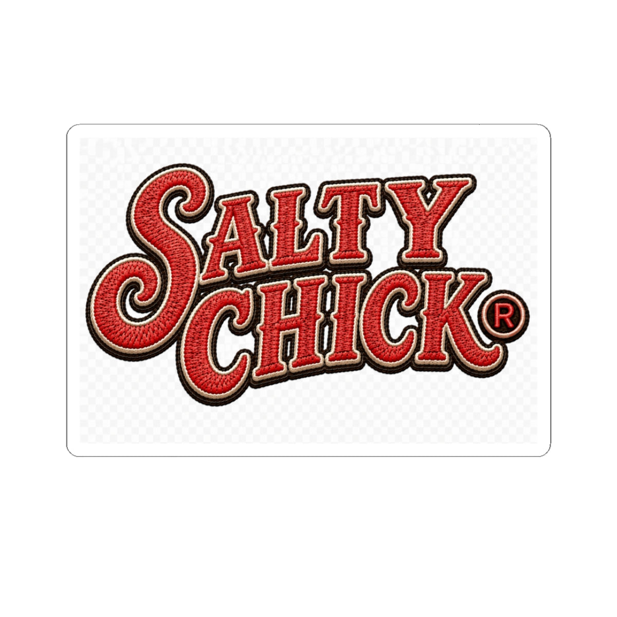 Cut Stick Sticker- Red Salty Chick lettering