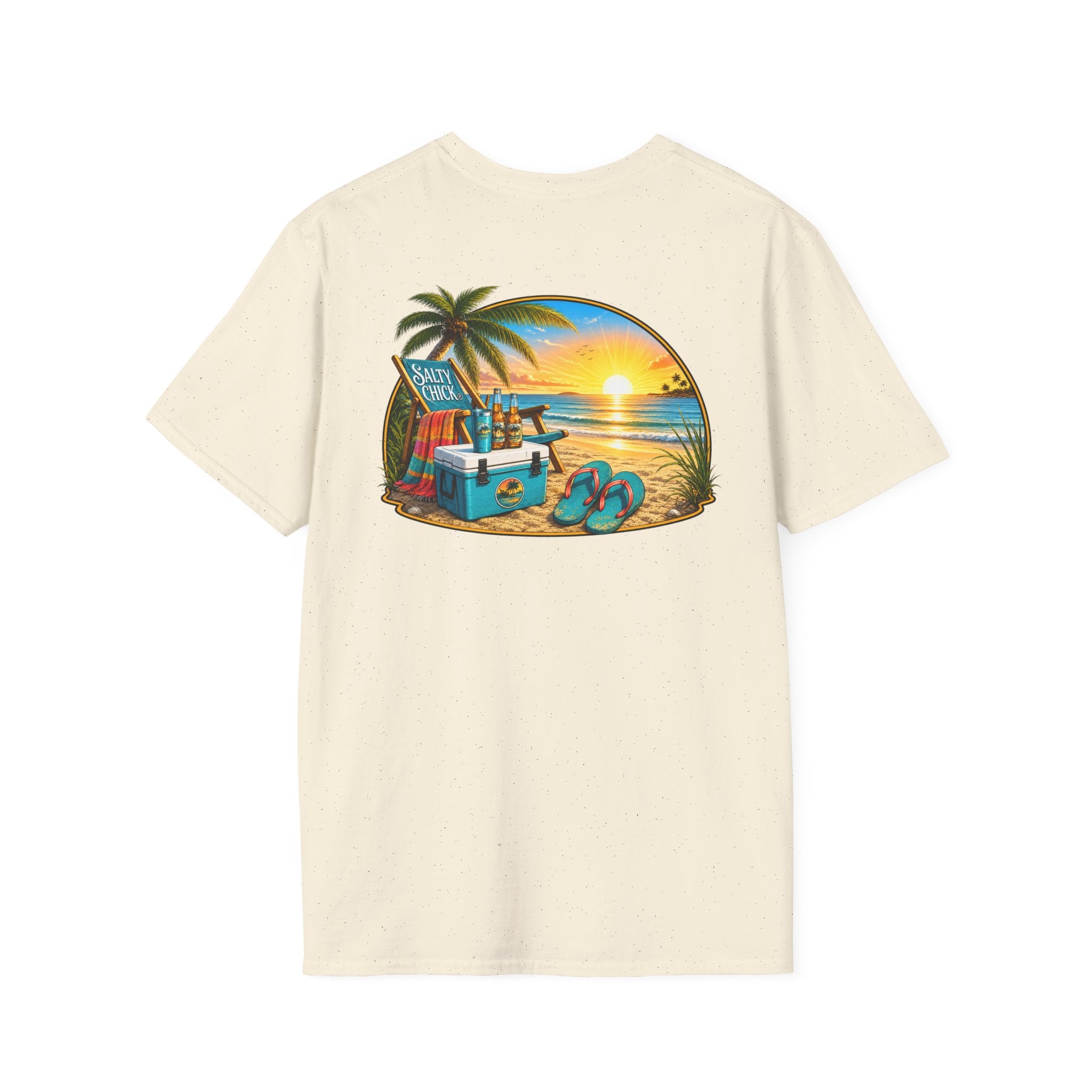Cotton Tee- Beach Chair on Ocean