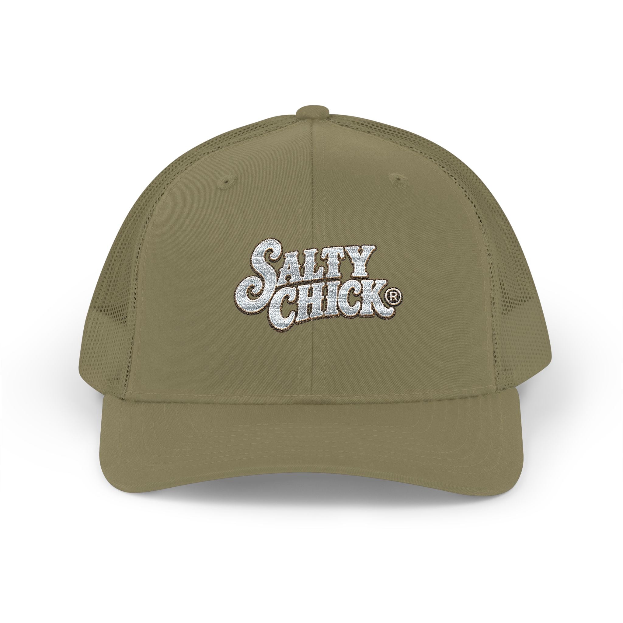Trucker Snapback Hat-Salty Chick lettering