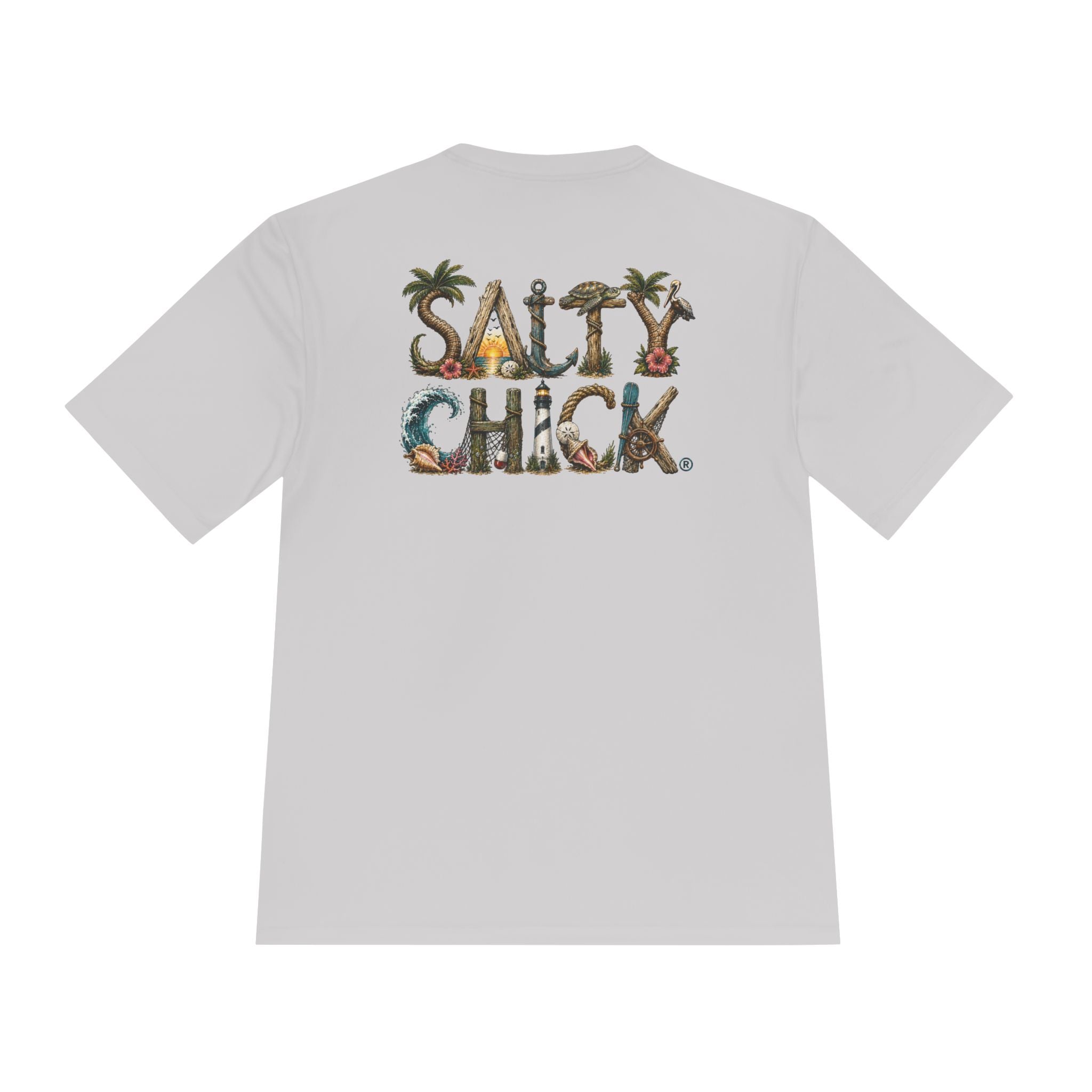 Moisture Wicking short sleeve-Unique Salty Chick Lettering